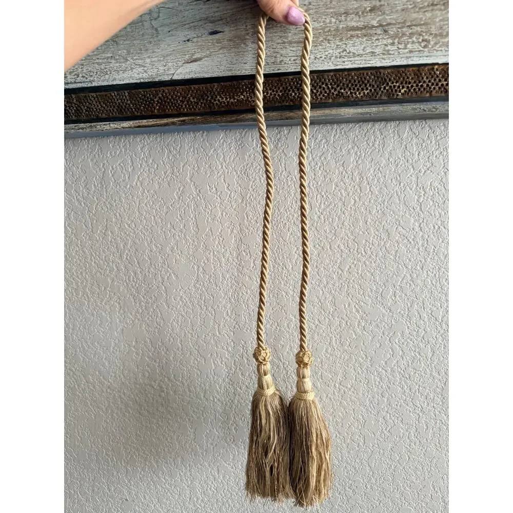 gold and beige rope tassel curtain tiebacks Set Of 5